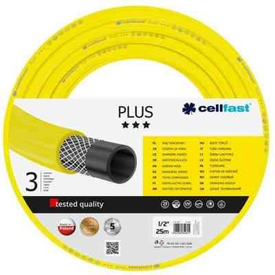 Шланг для поливу Cellfast PLUS, 1/2&apos;, 25м, 3 шари, до 25 Бар, -20…+60°C (10-200_CELLFAST) Вінниця