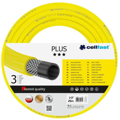 Поливочный шланг Cellfast PLUS, 1/2', 25м, 3 слоя, до 25 Бар, -20…+60°C (10-200_CELLFAST) Винница - изображение 1
