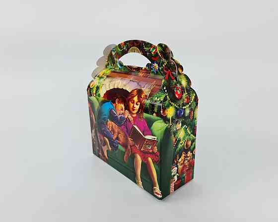 Новогодняя подарочная картонная упаковка для конфет (1000грм)  №200 