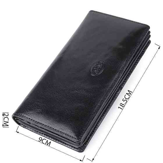 Красивый женский кошелек из глянцевой натуральной кожи Tony Perotti 20892_1 (1902 nero) Черный Киев