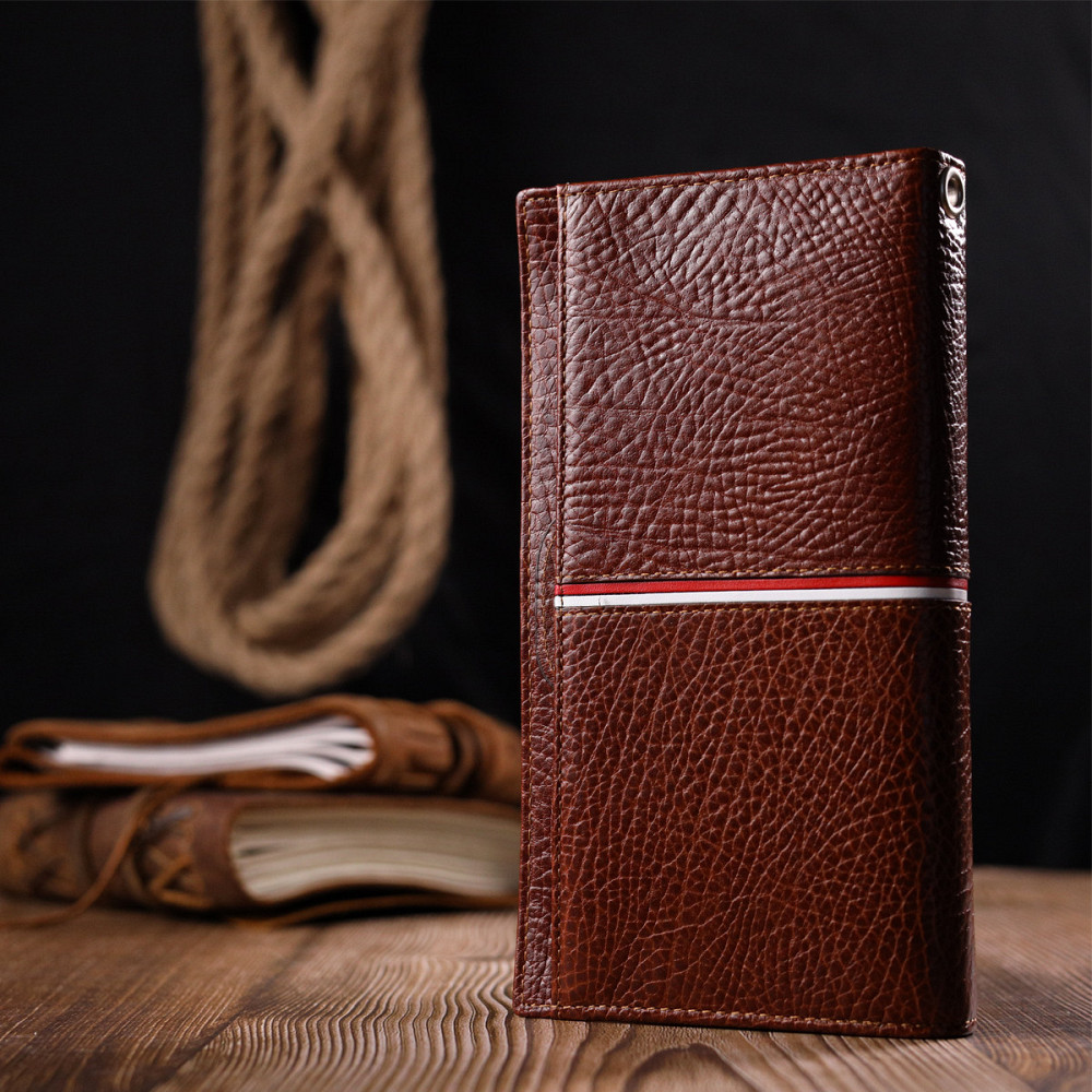 Оригинальный клатч из натуральной кожи KARYA 21180 Коричневый Киев - изображение 9