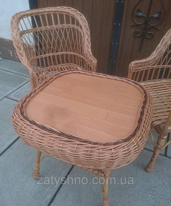 Крісла плетені з журнальним столом із лози. Київ - фото 7