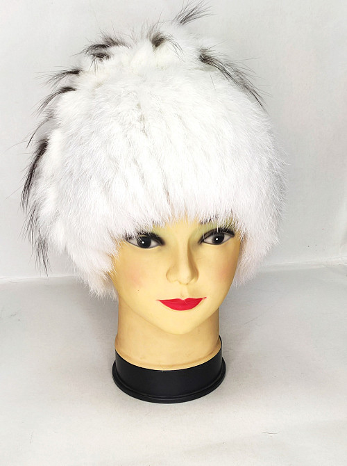 Шапка меховая женская водопад Rex Кристина Белый Харьков - изображение 5