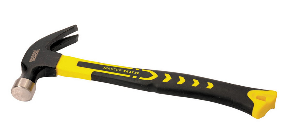 Молоток столярный MASTERTOOL 450 г HRC50 рукоятка фибергласовая 340 мм 02-0704 Ровно - изображение 1