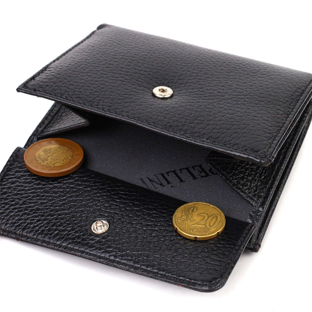 Кошелек для женщин среднего размера из натуральной кожи флотар CANPELLINI 21817 Черный Киев - изображение 4