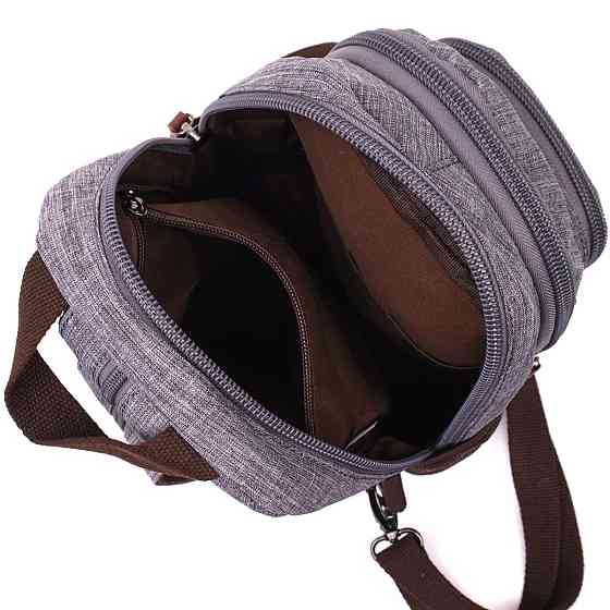 Современный рюкзак из полиэстера с большим количеством карманов Vintage 22149 Серый Киев