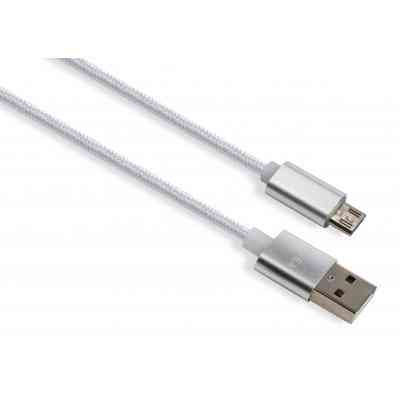 Дата кабель USB 2.0 AM to Micro 5P 1m LED silver Vinga (VCPDCMLED1S) Вінниця
