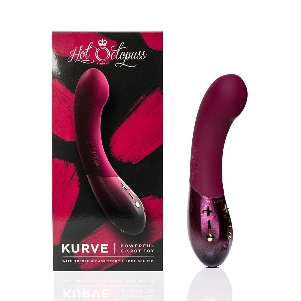 Вібратор для точки G Hot Octopuss KURVE, Treble and Bass Technology, 2 мотори, м’який кінчик Sex Aura Київ - фото 9