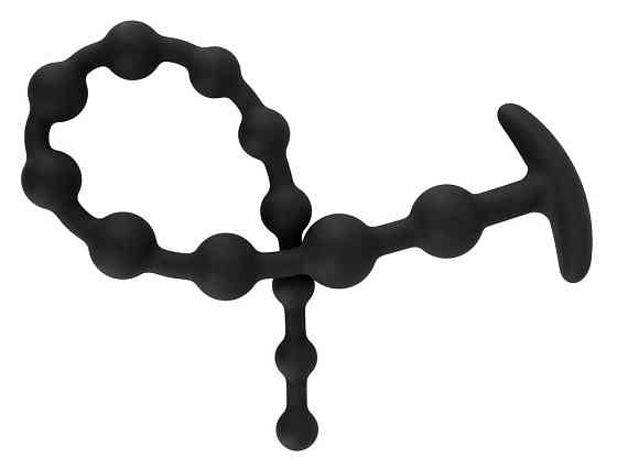 Анальний ланцюжок - Black Velvets Anal Beads Silicone Sex Aura Київ