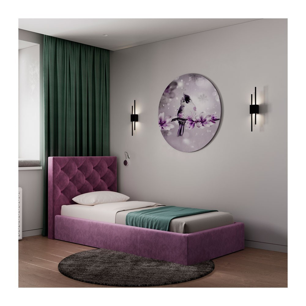 Ліжко BristolDesign Misty DK Violet VIP з додатковою металевою цільнозварною рамою 90x190 фіолетовий Київ - фото 1