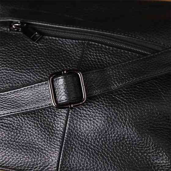 Жіноча сумка з двома ремінцями з натуральної шкіри Vintage 23053 Чорний Київ