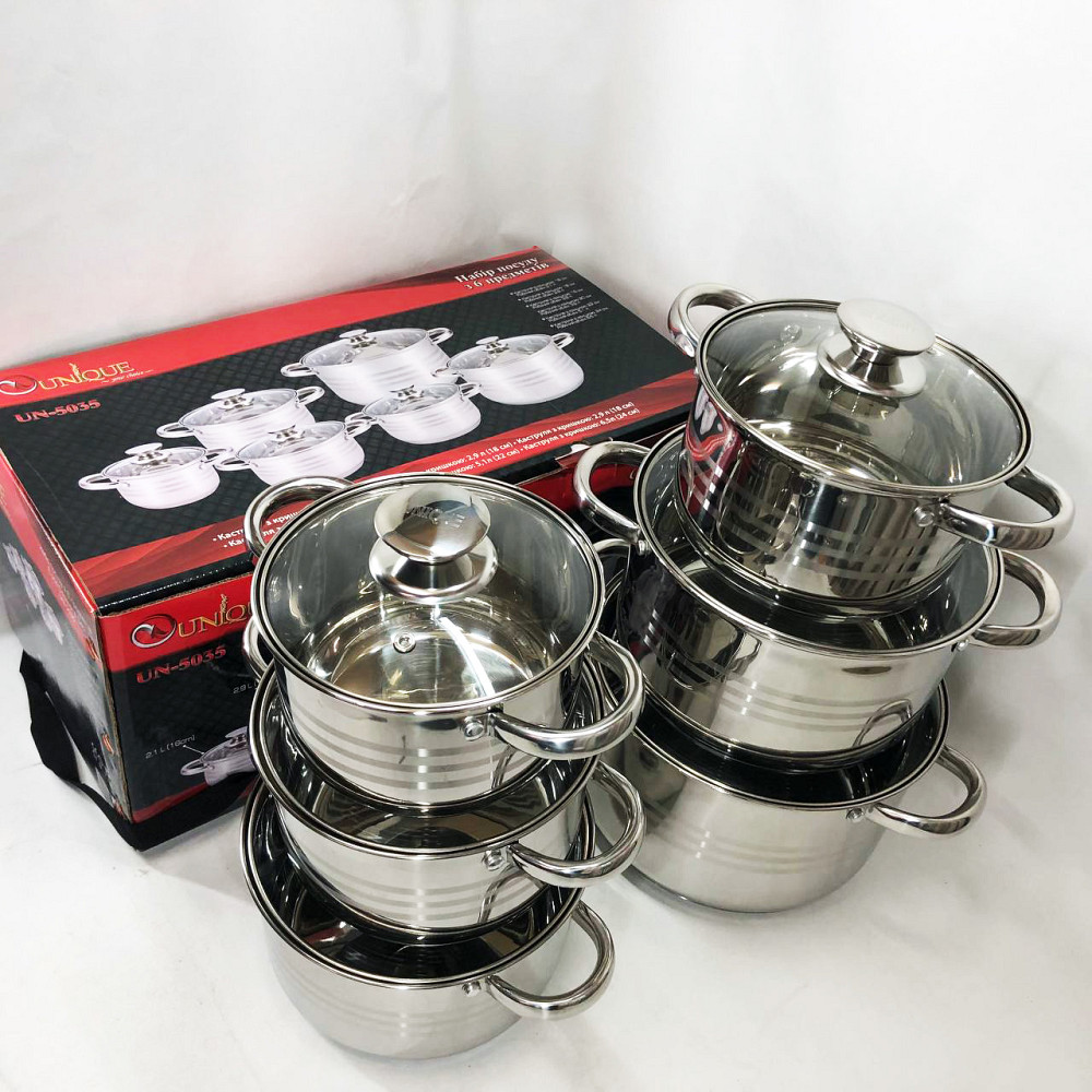 Набор кастрюль с антипригарным дном UNIQUE, Хорошие кастрюли, Набор кастрюль-сотейников AJ-70 Львов - изображение 7