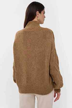 Женский уютный свитер универсального кроя машинная вязка Мокко Одесса