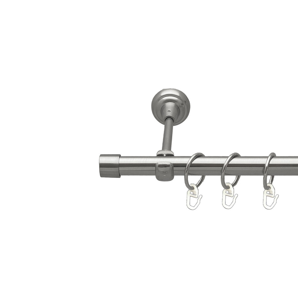 Карниз Orvit Заглушка металевий однорядний відкритий Нержавіюча Сталь 19 мм 160 см (00-00015946) Львов - изображение 1