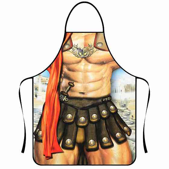 Фартук мужской кухонный с приколом принт гладиаторский торс 75 на 60 см разноцветный Киев