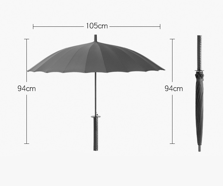 Парасоля-тростина Катана на 24 спиці!! з ЧОРНОЮ ручкою! Зонт меч самурая Кременчук - фото 9