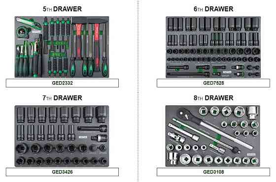 Візок з інструментом для автосервісу TOPTUL (Pro-Plus) 8 секцій 448ед. сіра GE-44803 Одеса