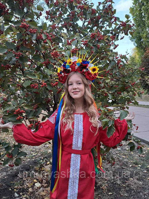 Віночок ободок з квітами "Сценічний зі стрічками" Кривий Ріг - фото 4