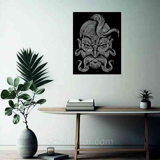 Декоративное настенное Панно «Козак» Декор на стену 90*69 см, Черный Киев