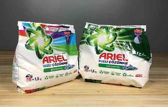 Пральний порошок Ariel 1,5 кг — гірська свіжість, швидкорозчинний, Туреччина, для кольорових речей Київ
