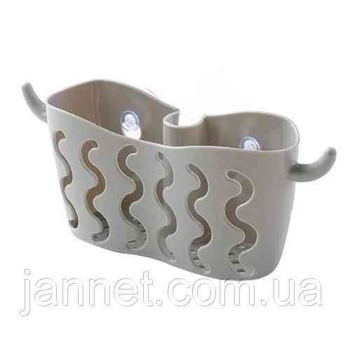 Корзинка для губок, мочалок - серая, размер 15,2*8,2см, пластик Киев