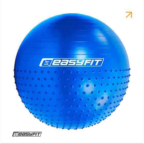 Фітбол 65 см EasyFit Hybrid синій (фітбол напівмасажний) Коломия