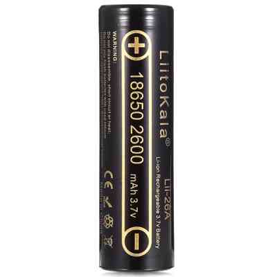 Аккумулятор 18650 2600mah Li-Ion, (2450-2650mah), 3.7V (2.75-4.2V), Blac Liitokala (Lii-26A) Винница