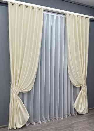 Комплект готових штор VR-Textil Софт № 1733ш Молочний 150х270 см 2шт (33-0707) Київ