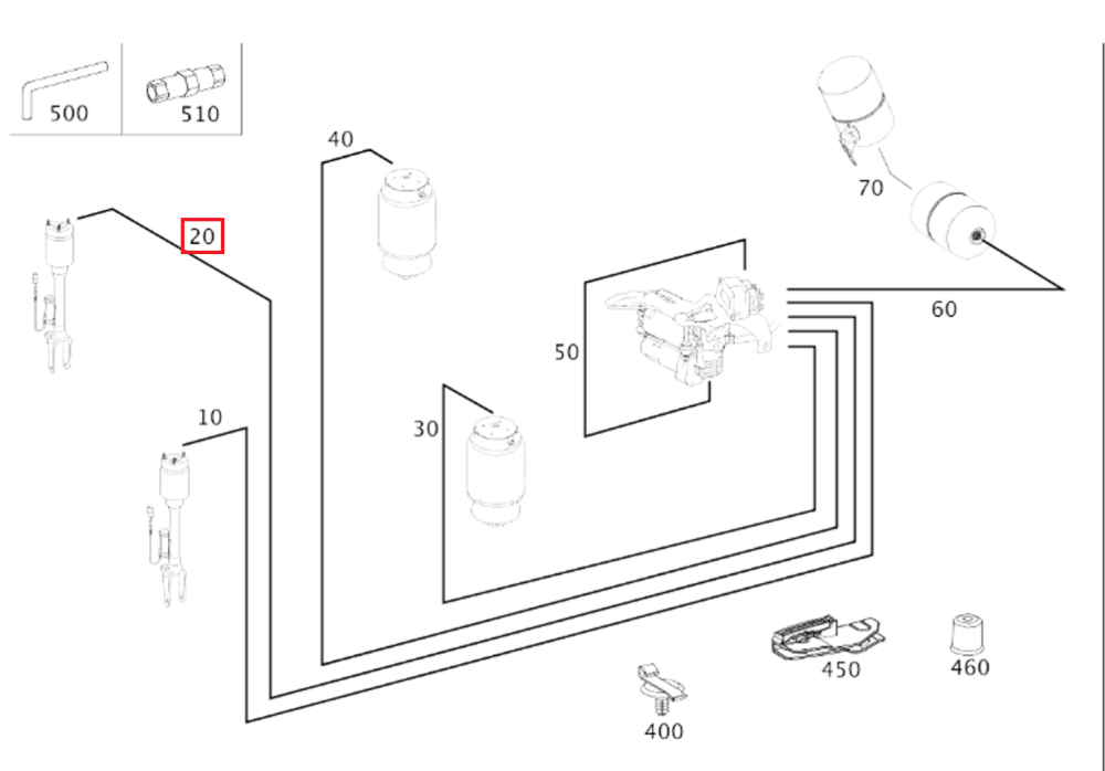 Mercedes-Benz  A1663275045 Пневмотрубка від блоку клапанів до передньої правої пневмостійки ML/GLE W166 GLE Coupe C292 Одеса - фото 2