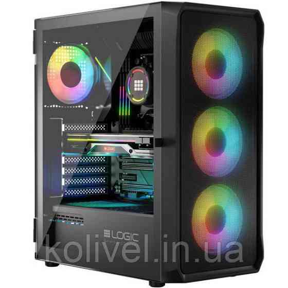 Корпус LogicConcept PORTOS MESH+GLASS ARGB fans 4x120mm BLACK без БЖ ATX (AT-PORTOS-10-0000000-0002) Киев