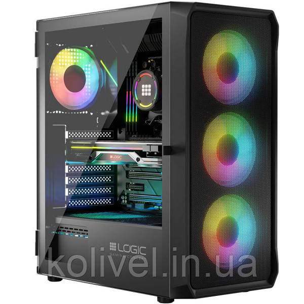 Корпус LogicConcept PORTOS MESH+GLASS ARGB fans 4x120mm BLACK без БЖ ATX (AT-PORTOS-10-0000000-0002) Киев - изображение 1