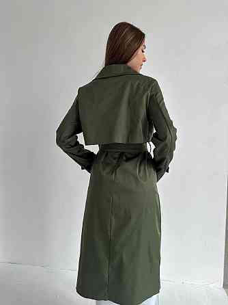 Жіночий трендовий стильний тренч  щільна котон-парка Хакі Одеса