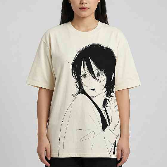 Футболка мужская с принтом аниме Аниме Лоок Бакк Фуджино манга оверсайз (S/M/L) Черний Днепр