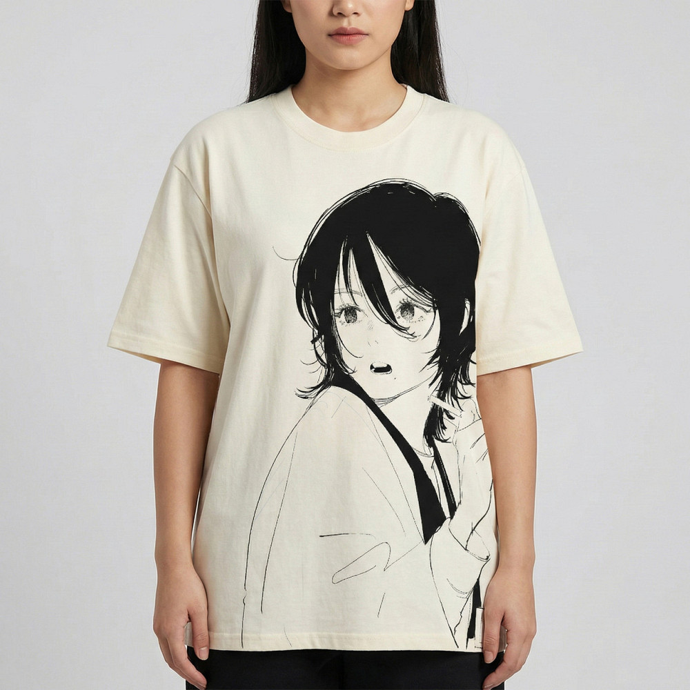 Футболка чоловіча з принтом аніме Аніме Лоок Бакк Фуджіно манга оверсайз (S/M/L) Черний Дніпро - фото 6