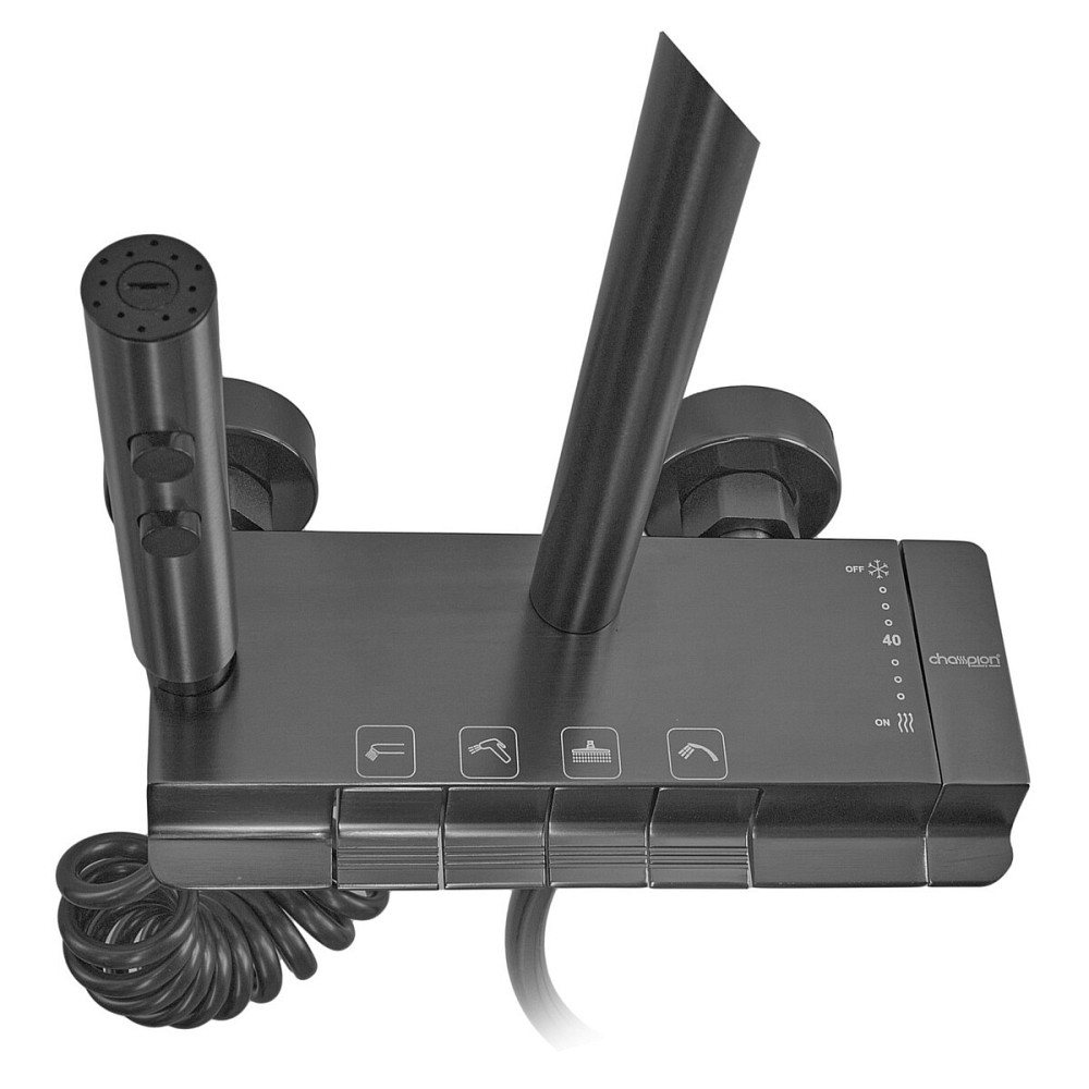 Душова колонна Champion PBD-009-J GRAPHITE з кнопковим змішувачем, алюміній, 4" Харків - фото 8