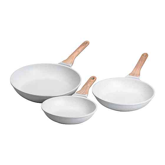 Набір алюмінієвих сковорідок з товстим дном із 3 предметів MGC, білий HP-4-410W Коломия