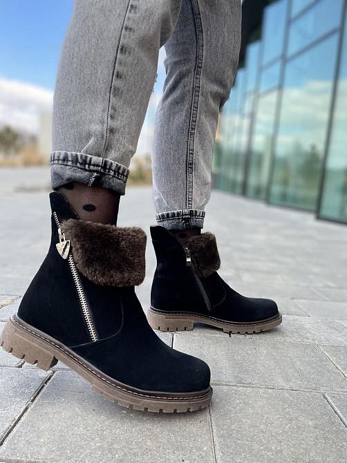 Черевики жіночі D and V 2004 чорні (зима, замша натуральна) (2194) 37 Коломия - фото 1