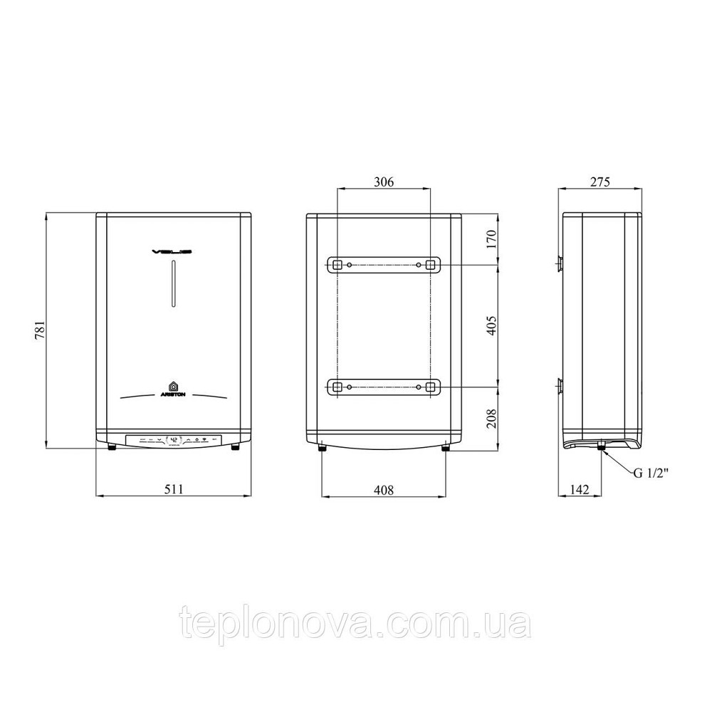 Водонагрівач Ariston Velis PRO 50 EU з мокрим ТЕНом 3626135 Чернівці - фото 2