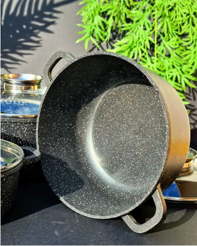 Казан с мраморным покрытием 2.3 л, черный, UNIQUE UN-5273, диаметр 20 см Одесса - изображение 3