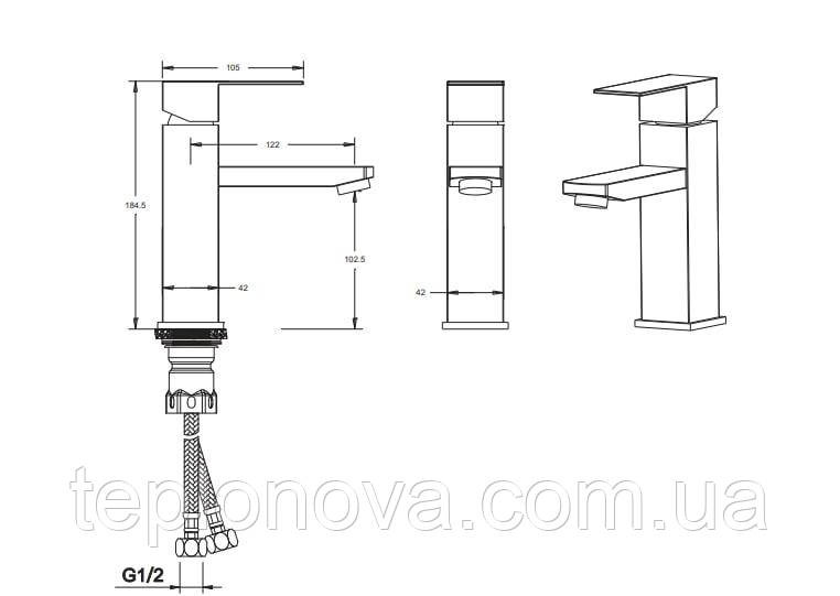 Змішувач для умивальника VENTA VC102MS Чернівці - фото 4