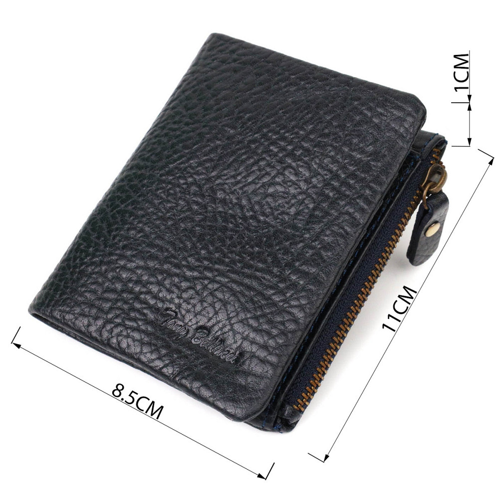 Маленький та місткий гаманець з натуральної шкіри Tony Bellucci 22021 Синій Київ - фото 3