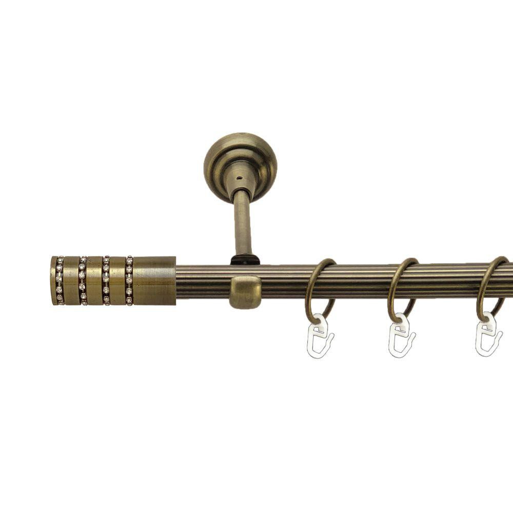 Карниз Orvit Барамелла металевий однорядний відкритий рифлена труба кільце металеве Антик 19 мм 240 см (00-00017223) Львів - фото 1