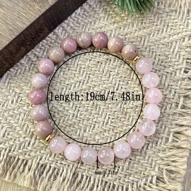 Браслет для любви из розового кварца и родонита • Камни 8 мм • Гармония, нежность, женская энергия Киев - изображение 6