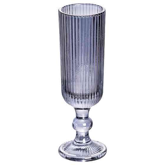 Набір келихів для шампанського 6 штук 160 (мл) подарункові скляні келихи на високій ніжці Сірий HP-19-7116G Київ