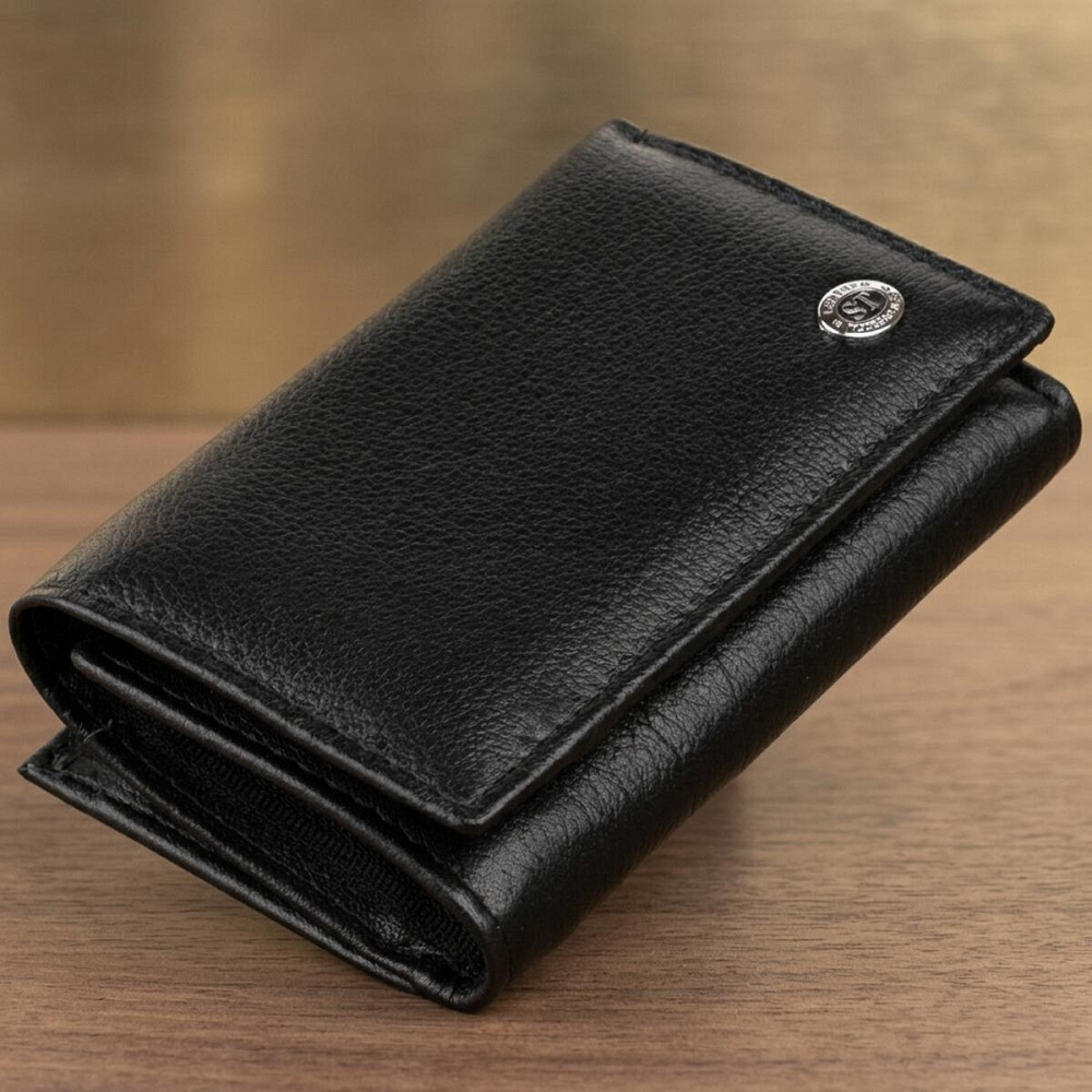 Горизонтальное портмоне из кожи унисекс на магните ST Leather 19331 Черное Киев - изображение 11