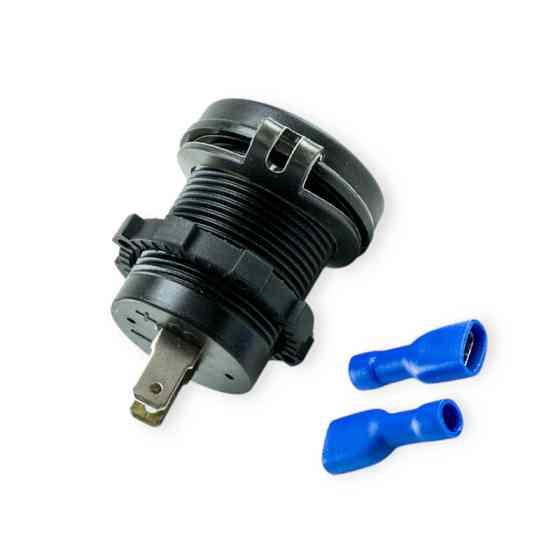 Гніздо врізне 1 USB швидка зарядка QC 3,0 12-24В, вольтметр, амперметр, підсвічування червоне Мукачево