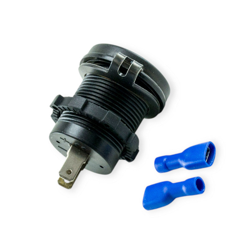 Гнездо врезное 1 USB быстрая зарядка QC 3,0 12-24В, вольтметр, амперметр, подсветка красная Мукачево - изображение 1