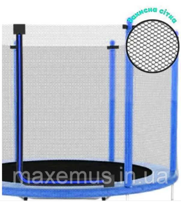 Детский батут с защитной сеткой Atleto 152 см (Синий) для дома и улицы (до 60 кг) Мостиська - фото 7