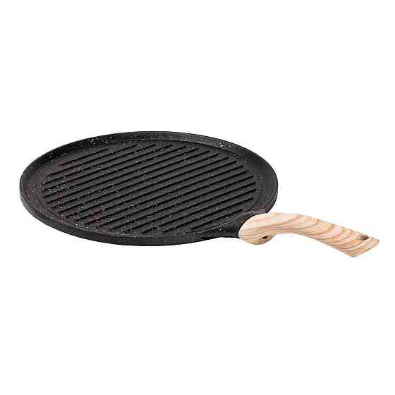 Сковорода гриль кругла Ø 26.5 см низька з гранітним покриттям чорна HP39581B Київ