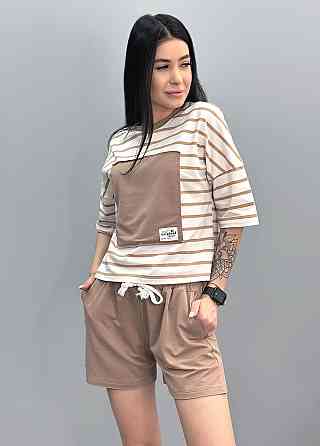 Легкий спортивний костюм у смужку "Smart" оптом | Батал | Розпродаж моделі Київ